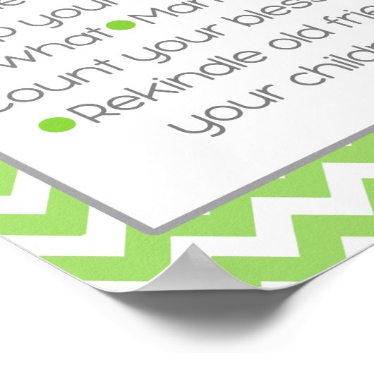 Die kleinen Anweisungen des Lebens lauern grün Poster (Ecke)