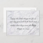Die kleinen Dinge im Leben genießen Postkarte (Vorne/Hinten)
