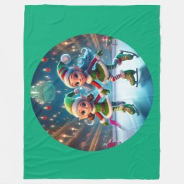 Die kleinen Helfer des Weihnachtsmanns sind innen Fleecedecke