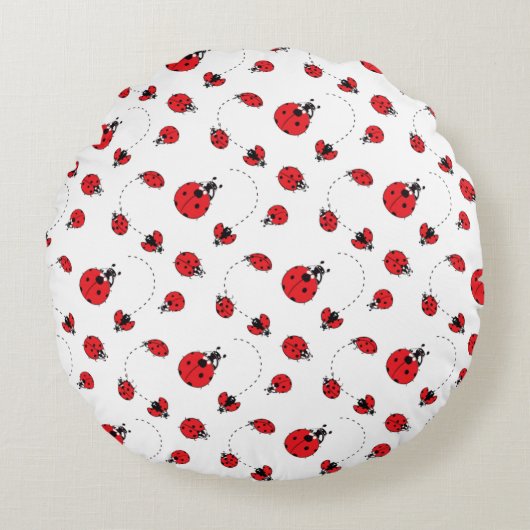 Die kleinen Ladybugs Rundes Kissen (Vorderseite)