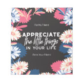 Die kleinen Zitate sind zu schätzen Notizblock (Vorderseite)