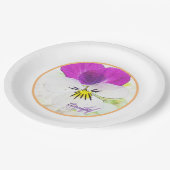 Die kleinste Blume - Viola Monogram Pappteller (Schrägansicht)
