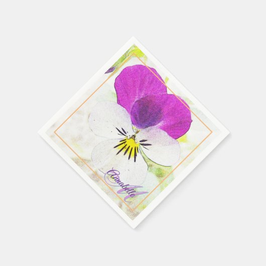 Die kleinste Blume - Viola Monogram Serviette (Ecke)