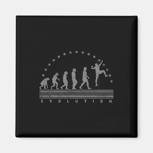 Die Kletter-Evolution Retro Bouldering Männer Klet Magnet (Vorne)