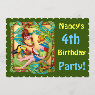 Die Klingel-Safari-Party des Mädchens Einladung