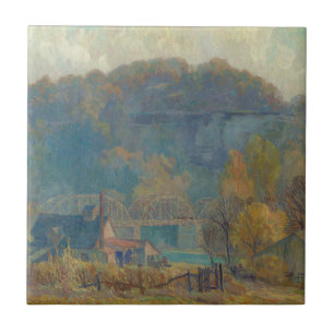 Die Klippe am Morgen, Ozarks (Öl auf Leinwand) Fliese