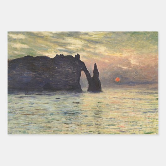 Die Klippe Etretat, Sonnenuntergang von Claude Mon Geschenkpapier Set (Vorderseite 2)