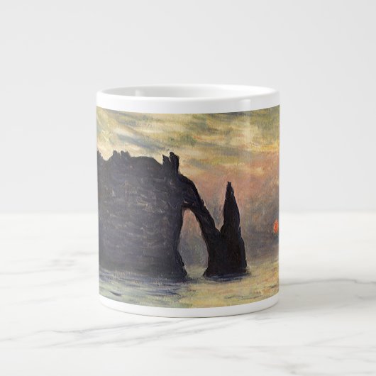 Die Klippe Etretat, Sonnenuntergang von Claude Mon Jumbo-Tasse (Vorderseite)