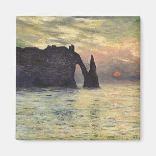 Die Klippe Etretat, Sonnenuntergang von Claude Mon Magnet