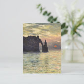 Die Klippe Etretat, Sonnenuntergang von Claude Mon Postkarte (Stehend Vorderseite)