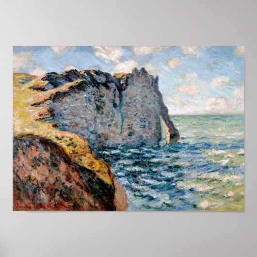 Die Klippe vom Aval, Monet Poster (Vorne)