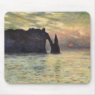 Die Klippe von Etretat, Sonnenuntergang von Claude Mousepad