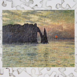 Die Klippe von Etretat, Sonnenuntergang von Claude Puzzle