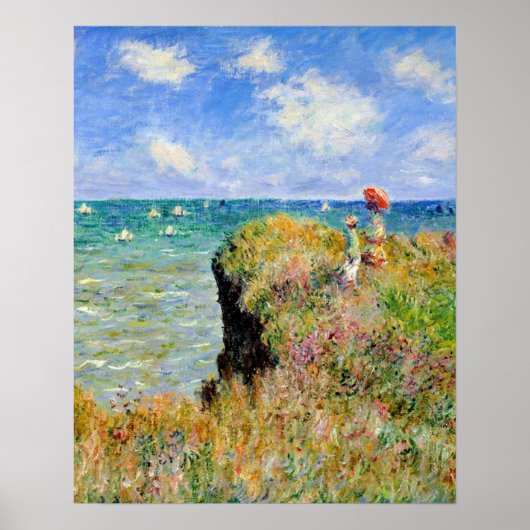Die Klippe zu Fuß bei Pourville Claude Monet Poster (Vorne)