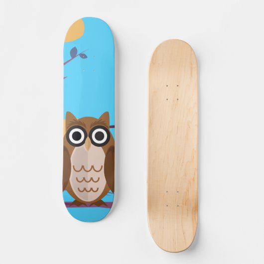 Die kluge Eule Skateboard (Vorderseite)