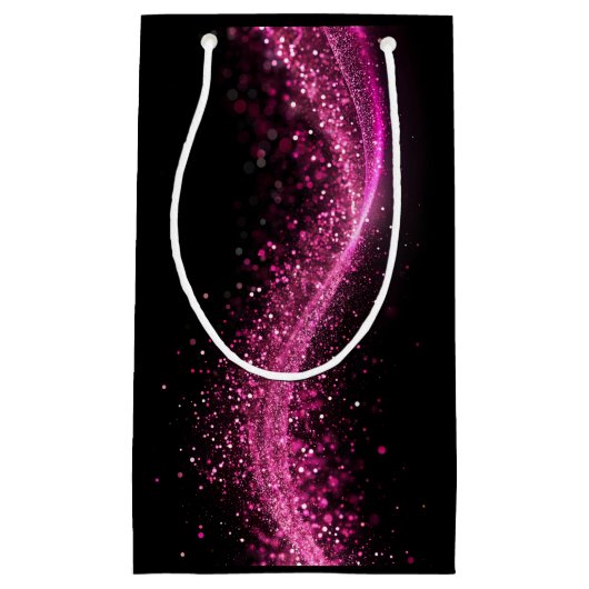 Die knallrote Papiertüte ist schwarz Kleine Geschenktüte (Vorderseite)