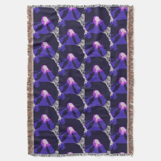 "Die Knöchelchen mit farbigen Blume werfen" Decke (Vorderseite Vertikal)