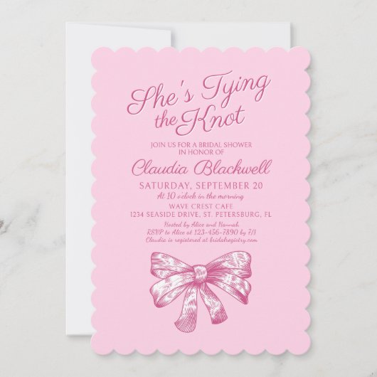 Die Knot-Bridal-Dusche binden Einladung (Vorderseite)