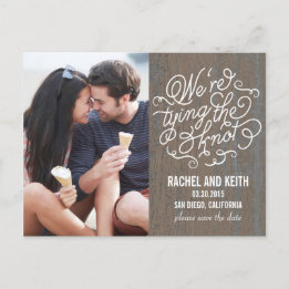 Die Knot Save The Date Karte - Rustikale Rinde