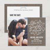 Die Knot Save The Date Karte - Rustikale Rinde (Vorne/Hinten)