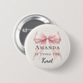 Die Knoten bindend rosa Schleife elfenbeinfarbene Button (Vorne & Hinten)