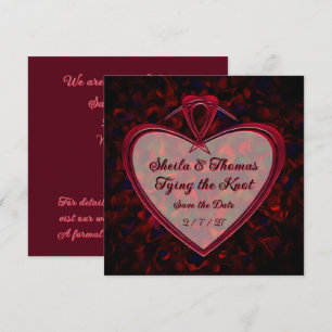 Die Knoten des roten Herzens Rosenblüten Save The Date