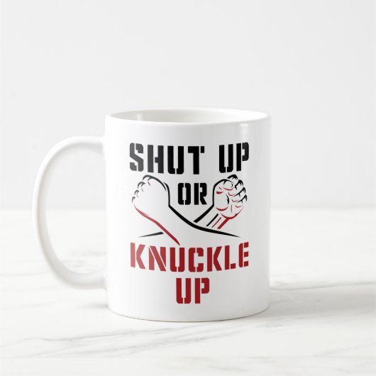 Die Knuckle-Boxbox muss aufgeschlossen oder geknac Kaffeetasse (Links)