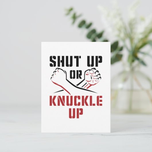 Die Knuckle-Boxbox muss aufgeschlossen oder geknac Postkarte (Stehend Vorderseite)