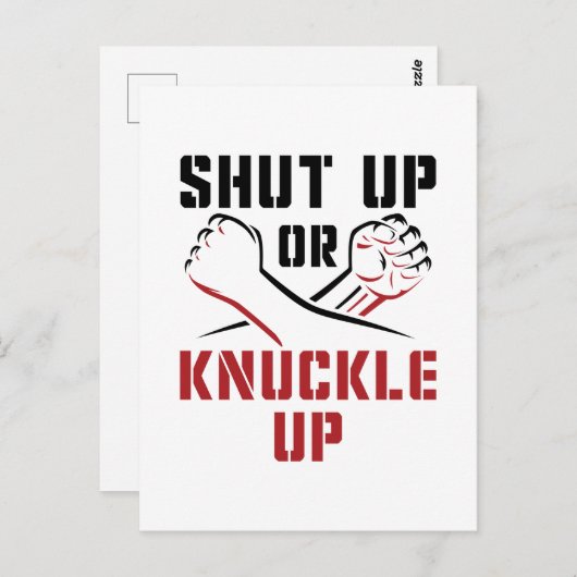 Die Knuckle-Boxbox muss aufgeschlossen oder geknac Postkarte (Vorne/Hinten)