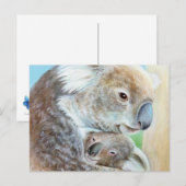 Die "Koala cuddle" Landschaft Kunst Postkarte (Vorne/Hinten)