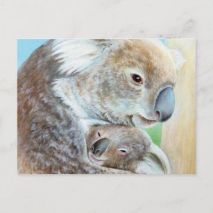 Die "Koala cuddle" Landschaft Kunst Postkarte