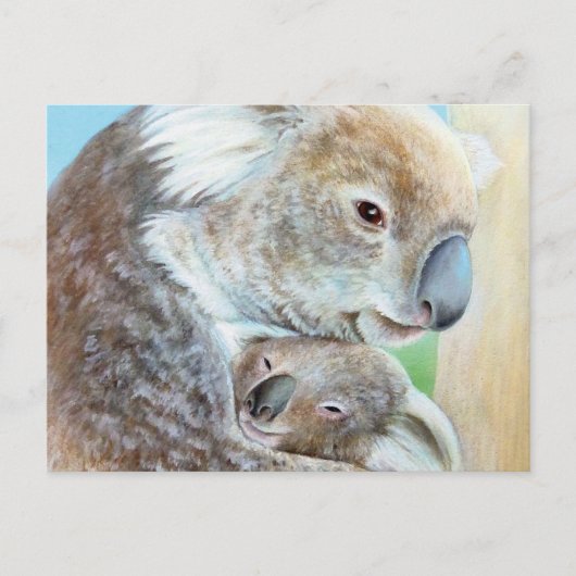 Die "Koala cuddle" Landschaft Kunst Postkarte (Vorderseite)