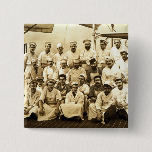 Die Köche des Schiffs an Bord R.M.S. Teutonic Button (Vorderseite)