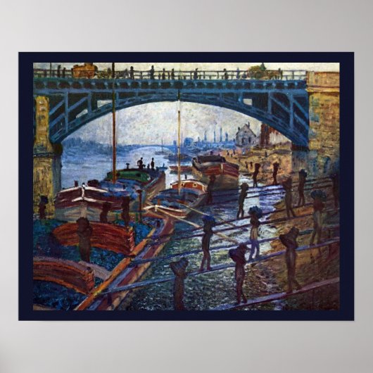 Die Kohlenmänner von Claude Monet Poster (Vorne)