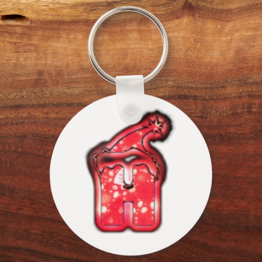 Die Kollektion Moderne Weihnachtsmannmütze. Schlüsselanhänger (Vorderseite)