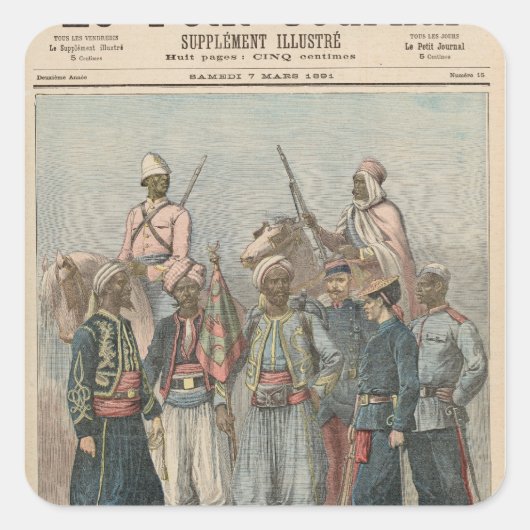 Die koloniale Armee Quadratischer Aufkleber (Vorderseite)