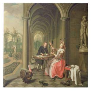 Die Kolonnade eines Landhauses mit einem Dame Fliese