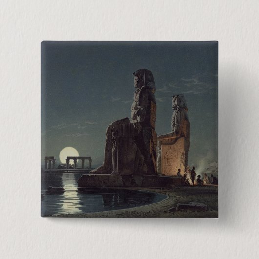 Die Kolosse von Memnon, Thebes, einer von 24 Button (Vorderseite)