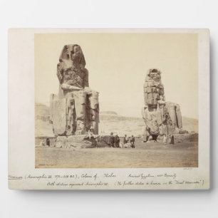 Die Kolossi von Memnon, Statuen von Amenhotep III, Fotoplatte