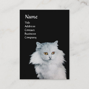 DIE KÖNE DER WEISSEN KATZEN, Weißperlpapier Visitenkarte