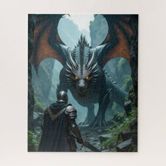 Die Konfrontation Ritter vs Drache Puzzle (Vertikal)