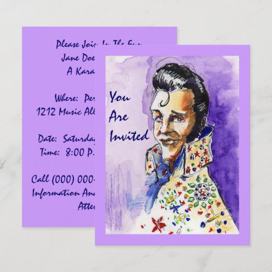 DIE KÖNIG INVITES FUN KARAOKE PARTY ~ EINLADUNG (Vorne/Hinten)