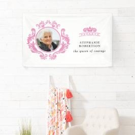 Die Königin der Brustkrebskrankheit Pink Foto Name Banner