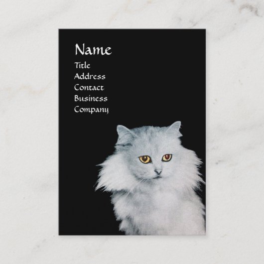 DIE KÖNIGIN DER WEISSEN KATZEN, MONOGRAMM-ROT, Per Visitenkarte (Vorderseite)