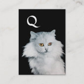 DIE KÖNIGIN DER WEISSEN KATZEN, MONOGRAMM, ROTES P VISITENKARTE (Rückseite)