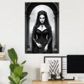 Die Königin des Friedhofs | AI Art Poster (Heimbüro)