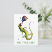 Die Königin des Herzens attackiert die Lizard Postkarte (Stehend Vorderseite)