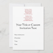 Die Königin des Herzens, sie hat ein paar Kuchen g Einladung (Rückseite)