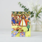 Die Königin des Herzens und der Alice im Wunderlan Postkarte (Stehend Vorderseite)