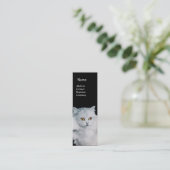 DIE KÖNIGIN DES MONOGRAMM DER WEISSEN KATZEN MINI VISITENKARTE (Stehend Vorderseite)